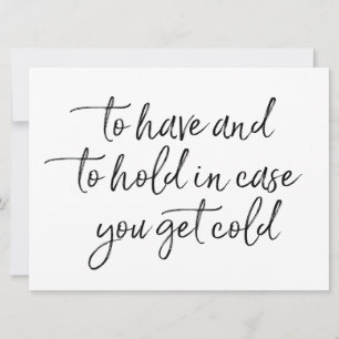 Tener y mantener Rótulo de mantas de Boda con letr