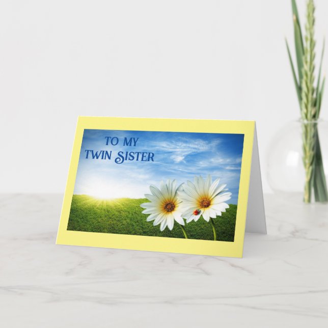 TENERTE COMO "GEMELA" TARJETA DE CUMPLEAÑOS (Anverso)