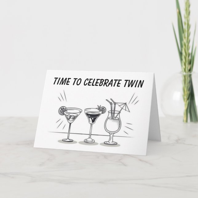 TENERTE COMO "GEMELA" TARJETA DE CUMPLEAÑOS (Anverso)