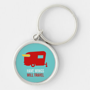 Tenga alas viajará - llavero que acampa del