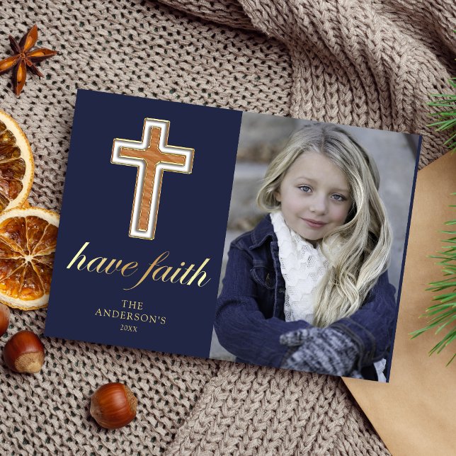 Tenga Fe | Cruz Religiosa Foto de Navidad (Subido por el creador)