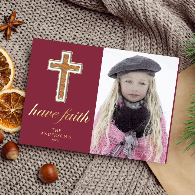Tenga Fe | Cruz Religiosa Foto de Navidad (Subido por el creador)