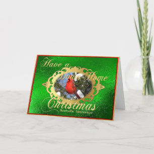 Tenga navidad de un hogar del plumón de la tarjeta