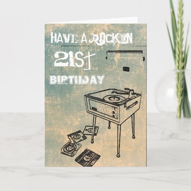 ¡Tenga un 21ro cumpleaños de Rockin! Tarjeta de (Anverso)