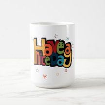 "Tenga un buen día" Taza de café retro colorida