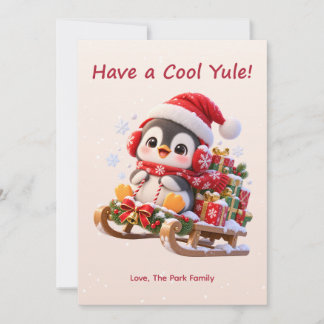 Tenga un Cool Yule Tarjeta de Navidad de Pingüino