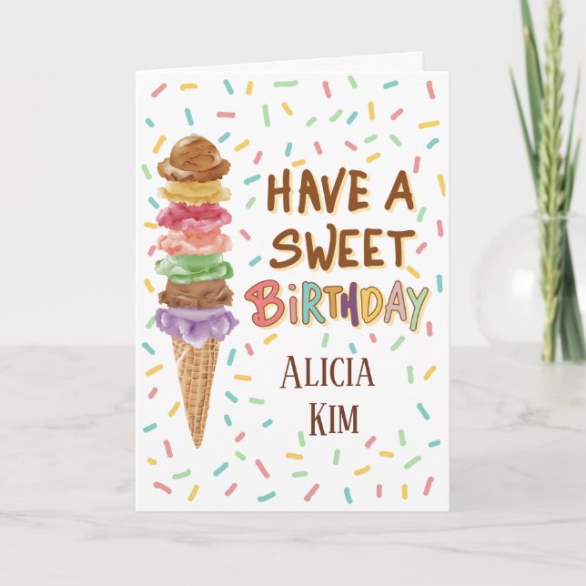 Tenga Un Cumpleaños Dulce Tarjeta de Felicitación  (Anverso)