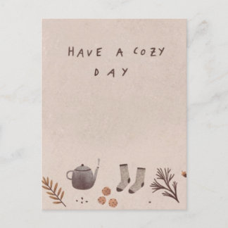 Tenga un día acogedor tarjeta postal de bendición 