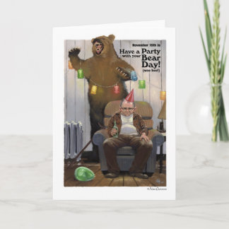 Tenga un fiesta con su tarjeta del día del oso