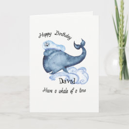 Tenga una ballena de una tarjeta de cumpleaños del
