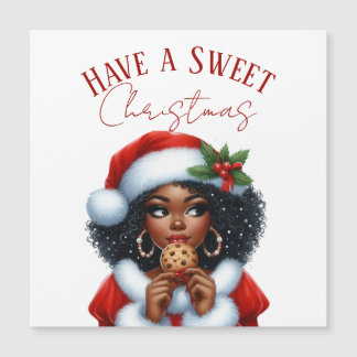 Tenga una dulce Navidad Señora Claus negra