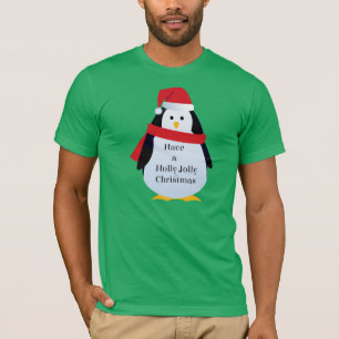 "Tenga una Navidad Holly Jolly" Camiseta de Pingüi