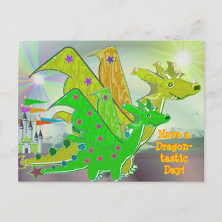 Tenga una postal linda de los dragones del día de