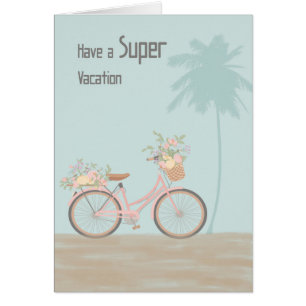 Tenga una tarjeta de súper vacaciones con biciclet