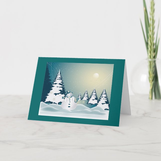 TENGA UNA TARJETA FELIZ DEL MUÑECO DE NIEVE DE LAS (Anverso)