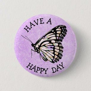 Tengan un día feliz Bonito botón mariposa púrpura