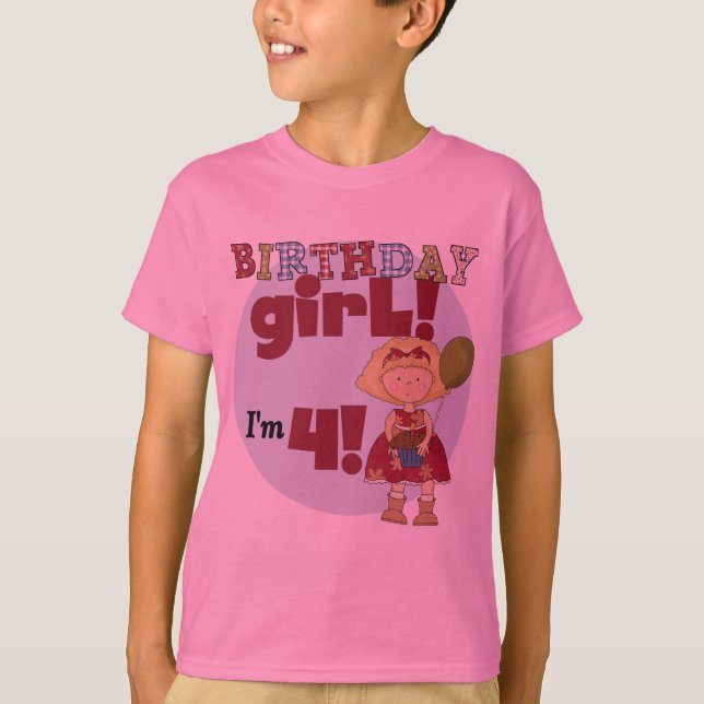 Tengo 4 camisetas y regalos Chicas de cumpleaños (Anverso)