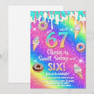 Tengo 6 años no 7 niña invitación cumpleaños 6º.