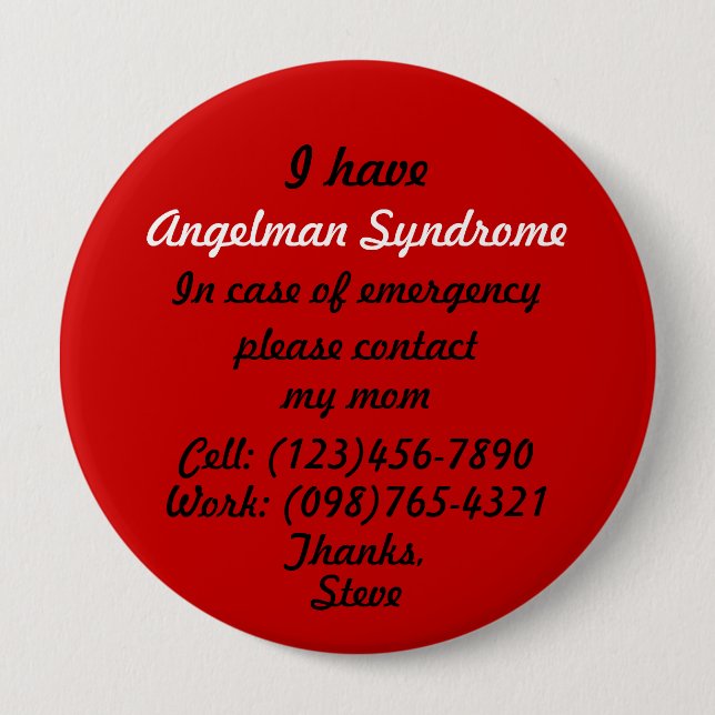 Tengo botón del síndrome de Angelman (Anverso)