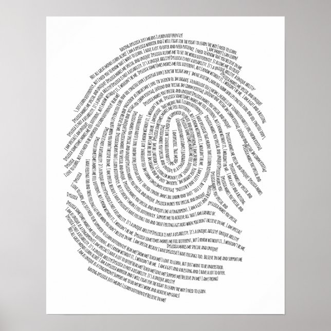 "¡Tengo dislexia!" Póster (Frente)