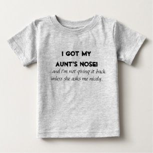 "Tengo la nariz de mi tía" niños/bebés Camisetas