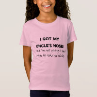 "Tengo la nariz de mi tío" niños/bebés Camisetas