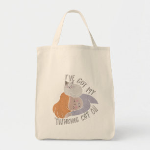 Tengo mi gato pensando en la bolsa de la tote