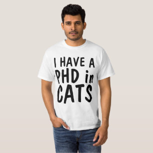 TENGO UN PHD EN LOS GATOS, camisetas divertidas