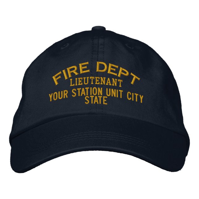 Teniente Gorra de bomberos personalizado (Anverso)