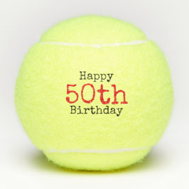 Tenis 50º cumpleaños con pelota de tenis y número