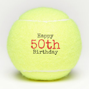 Tenis 50 cumpleaños con pelota de tenis y número
