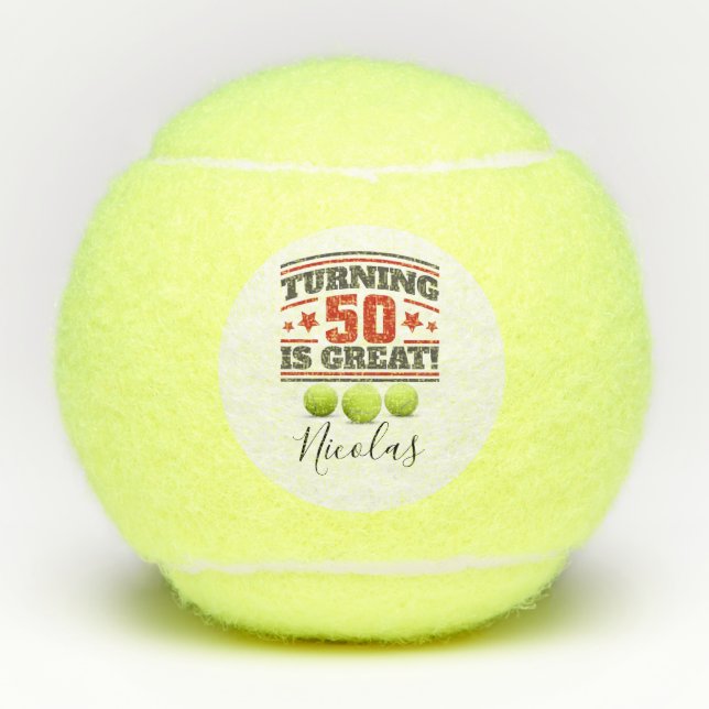 Tenis 50 cumpleaños es genial con bolas (Anverso)