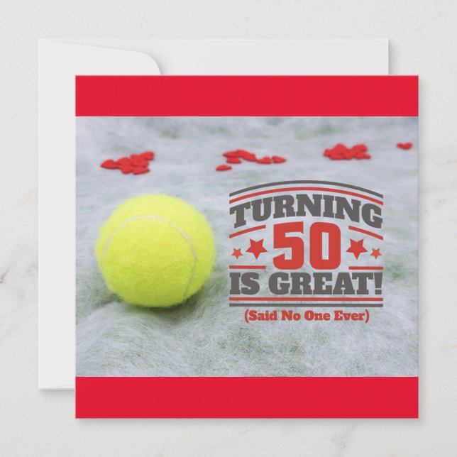 Tenis 50 cumpleaños es una gran carta (Anverso)