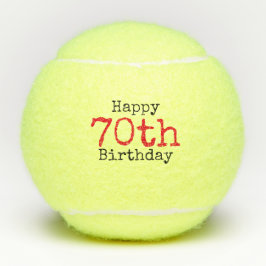 Tenis 70º cumpleaños con pelota de tenis y número