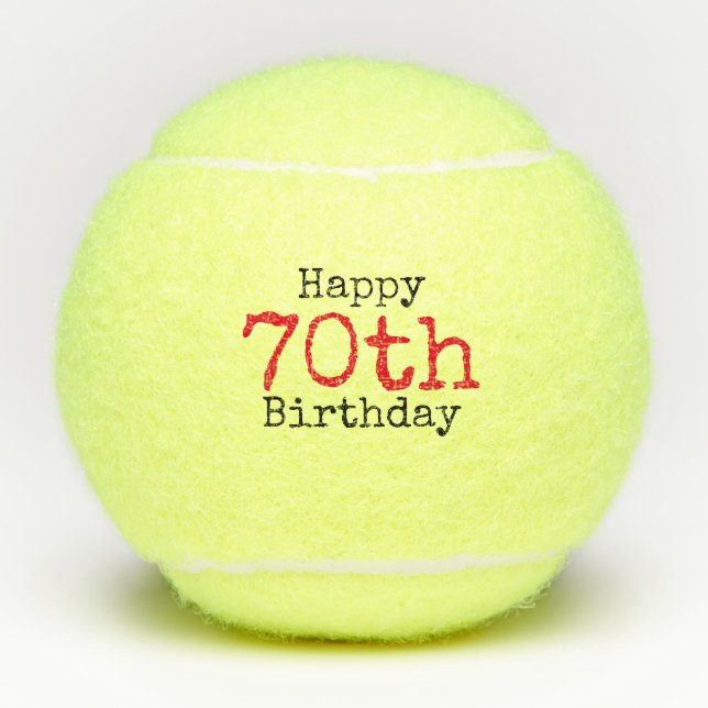 Tenis 70º cumpleaños con pelota de tenis y número (Anverso)