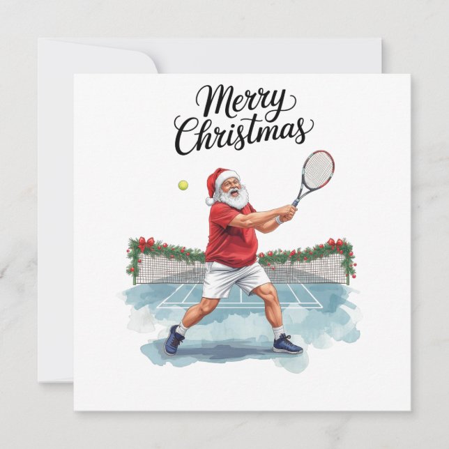 Tenis de Navidad con Santa en la cancha  (Anverso)
