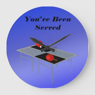 Tenis divertida de mesa azul, reloj de pared