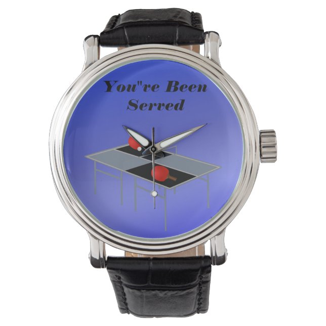 Tenis divertida de mesa azul, reloj de pulsera (Anverso)