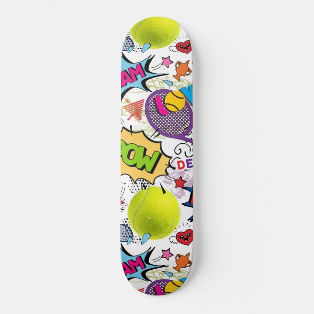 😍 🤩 Tenis ecléctico 🎾 patrón Skateboard (Anverso)