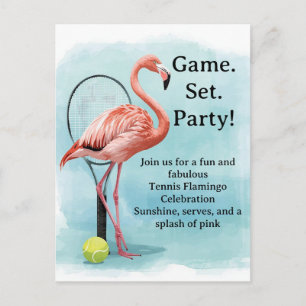 Tenis Flamenco con raqueta y pelota invitación