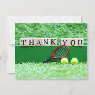 Tenis Gracias carta con bola y raqueta