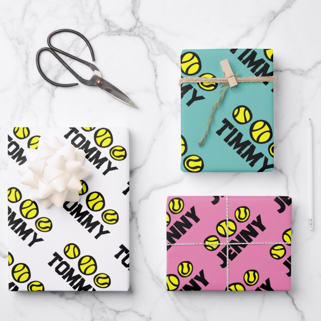 Tenis infantil personalizado Hojas de papel de env (Anverso)