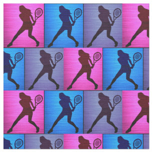 Tenis rosa, púrpura, tela de mosaico azul