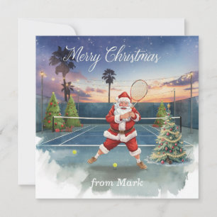 Tenis Santa en la cancha de Navidad