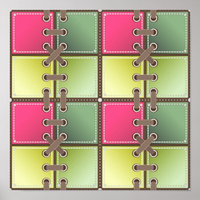 Tenis Shoe arte de la moda encaja rosa y verde (Frente)