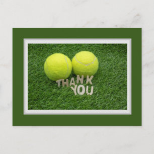 Tenis Tarjeta de agradecimiento con dos pelotas en