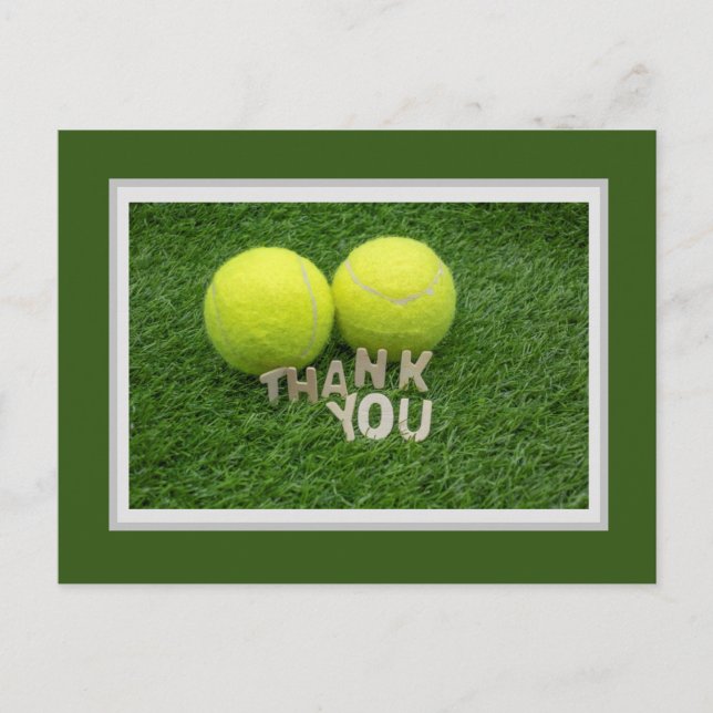Tenis Tarjeta de agradecimiento con dos pelotas en (Anverso)
