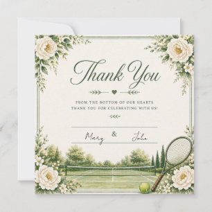 Tenis  Tarjeta de agradecimiento de boda con pelot