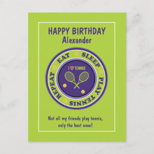 Tenis verde fresco 🎾 postal feliz cumpleaños