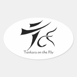 Tenkara en el Pegatina del óvalo mosca
